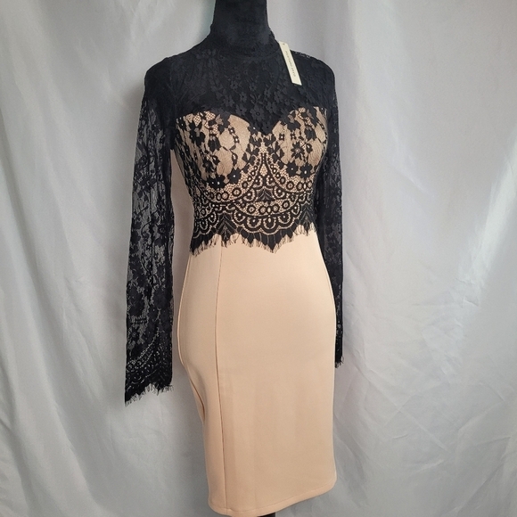Mustard Seed Dresses & Skirts - Mustard Seed by Anthropologie  Lace Overlay Sheath Dress w/ Fringe Detail Size S